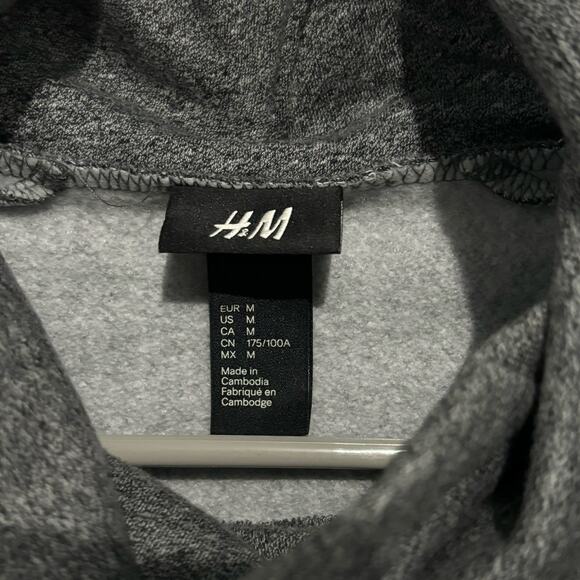 Soho Sweatshirt H&M Women’s Medium Collegiate Varsity Grey Blue Funnel Hoodie - Picture 5 of 6